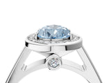 White gold Fancy Blue Pear  Halo Solitaire Diamond Ring with Pave Band and Bezel Setting_53
