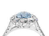 White gold Fancy Blue Pear  Halo Split Shank Diamond Engagement Ring with Pave Band and Four-Prong Setting_58