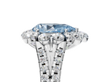 White gold Fancy Blue Pear  Halo Split Shank Diamond Engagement Ring with Pave Band and Four-Prong Setting_59