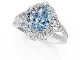 White gold Fancy Blue Pear  Halo Split Shank Diamond Engagement Ring with Prong Setting_21
