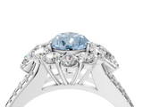 White gold Fancy Blue Pear  Halo Split Shank Diamond Engagement Ring with Prong Setting_24