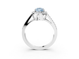 White gold Fancy Blue Pear  Halo Split Shank Diamond Ring with Four-Prong Setting_35