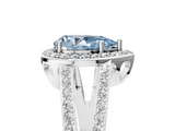 White gold Fancy Blue Pear  Halo Split Shank Diamond Ring with Four-Prong Setting_37