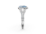 White gold Fancy Blue Pear  Halo Split Shank Diamond Ring with Prong Setting_22
