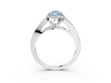 White gold Fancy Blue Pear  Halo Split Shank Diamond Ring with Prong Setting_23