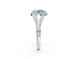 White gold Fancy Blue Pear  Halo Split Shank Pave Diamond Ring with Four-Prong Setting_51