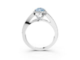 White gold Fancy Blue Pear  Halo Split Shank Pave Diamond Ring with Four-Prong Setting_52