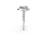 White gold Fancy Blue Pear  Halo Twist Band Solitaire Ring with Six-Prong Setting_39