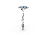 White gold Fancy Blue Pear  Halo Twist Band Solitaire Ring_22