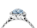 White gold Fancy Blue Pear  Halo Twisted Band Four-Prong Diamond Ring_24