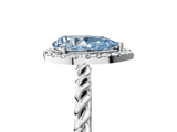 White gold Fancy Blue Pear  Halo Twisted Band Four-Prong Diamond Ring_25
