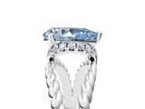 White gold Fancy Blue Pear  Halo Twisted Band Four-Prong Ring_37