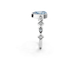 White gold Fancy Blue Pear  Milgrain Marquise Diamond Twist Band Ring_64