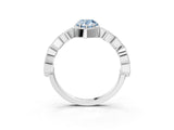 White gold Fancy Blue Pear  Milgrain Marquise Diamond Twist Band Ring_65