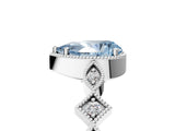 White gold Fancy Blue Pear  Milgrain Marquise Diamond Twist Band Ring_67