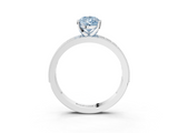 White gold Fancy Blue Pear  Milgrain Pave Diamond Engagement Ring with Four-Prong Setting_162