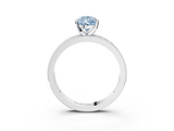 White gold Fancy Blue Pear  Milgrain Pave Diamond Engagement Ring with Four-Prong Setting_163