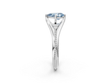 White gold Fancy Blue Pear  Solitaire Beaded Band Six-Prong Setting_2