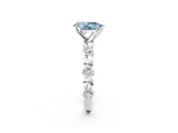 White gold Fancy Blue Pear  Solitaire Bezel-Set Diamond Ring with Beaded Band and Four-Prong Setting_34