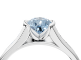 White gold Fancy Blue Pear  Solitaire Bezel-Set Diamond Ring with Channel-Set Band_41