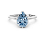 White gold Fancy Blue Pear  Solitaire Cathedral Diamond Ring with Six-Prong Setting_17