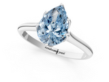 White gold Fancy Blue Pear  Solitaire Cathedral Diamond Ring with Six-Prong Setting_18