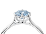 White gold Fancy Blue Pear  Solitaire Cathedral Diamond Ring with Six-Prong Setting_21