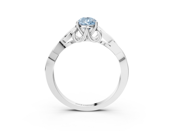Platinum Pear-Shaped Celtic Knot Solitaire Engagement Ring Setting for Fancy Blue Center