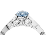 White gold Fancy Blue Pear  Solitaire Celtic Knot Engagement Ring with Four-Prong Setting_60