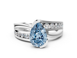White gold Fancy Blue Pear  Solitaire Channel-Set Split Shank Ring with Tension Prong Setting_5