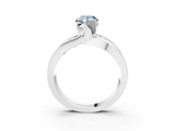 White gold Fancy Blue Pear  Solitaire Channel-Set Split Shank Ring with Tension Prong Setting_6