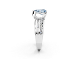 White gold Fancy Blue Pear  Solitaire Channel-Set Split Shank Ring with Tension Prong Setting_7