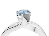 White gold Fancy Blue Pear  Solitaire Channel-Set Split Shank Ring with Tension Prong Setting_7