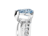 White gold Fancy Blue Pear  Solitaire Channel-Set Split Shank Ring with Tension Prong Setting_8