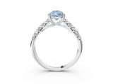 White gold Fancy Blue Pear  Solitaire Chevron Pave Diamond Engagement Ring with Six-Prong Setting_6