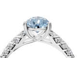 White gold Fancy Blue Pear  Solitaire Chevron Pave Diamond Engagement Ring with Six-Prong Setting_7