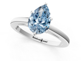 White gold Fancy Blue Pear  Solitaire Diamond Engagement Ring with Four-Prong Setting on a Classic Band_4