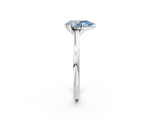 White gold Fancy Blue Pear  Solitaire Diamond Engagement Ring with Four-Prong Setting on a Classic Band_5
