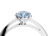White gold Fancy Blue Pear  Solitaire Diamond Engagement Ring with Four-Prong Setting on a Classic Band_7