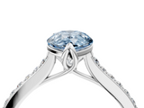 White gold Fancy Blue Pear  Solitaire Diamond Engagement Ring with Pave Band and Six-Prong Setting_24