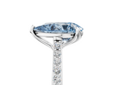 White gold Fancy Blue Pear  Solitaire Diamond Engagement Ring with Pave Band and Six-Prong Setting_25