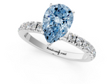 White gold Fancy Blue Pear  Solitaire Diamond Pavé Band with Four-Prong Setting_30