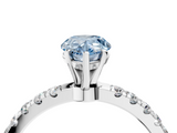 White gold Fancy Blue Pear  Solitaire Diamond Pavé Band with Four-Prong Setting_32