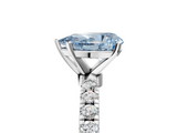 White gold Fancy Blue Pear  Solitaire Diamond Pavé Band with Four-Prong Setting_33