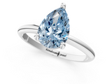White gold Fancy Blue Pear  Solitaire Diamond Ring with 4-Prong Setting on a Classic Band_4