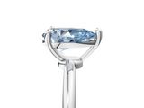 White gold Fancy Blue Pear  Solitaire Diamond Ring with 4-Prong Setting on a Classic Band_8