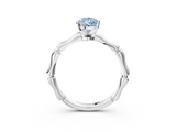 White gold Fancy Blue Pear  Solitaire Diamond Ring with Bamboo Band and Four-Prong Setting_49