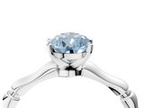 White gold Fancy Blue Pear  Solitaire Diamond Ring with Bamboo Band and Four-Prong Setting_54