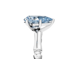 White gold Fancy Blue Pear  Solitaire Diamond Ring with Bamboo Band and Four-Prong Setting_55