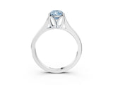 White gold Fancy Blue Pear  Solitaire Diamond Ring with Cathedral Band and Four-Prong Setting_69